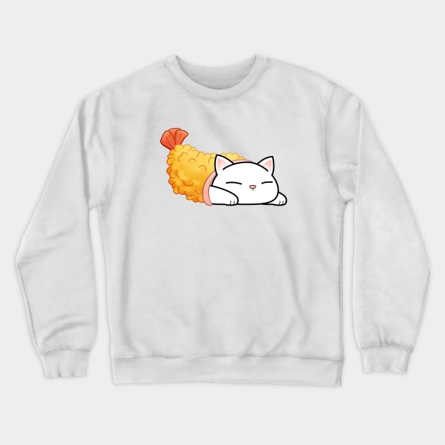 Chubby Cat Shrimp Tempura Crewneck Sweatshirt by Takeda_Art